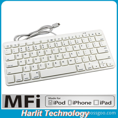 MFI Certificated Wired Keyboard For iPad Pro For Apple iPhone 6s Plus USB Wired Keyboard MFI Certificated